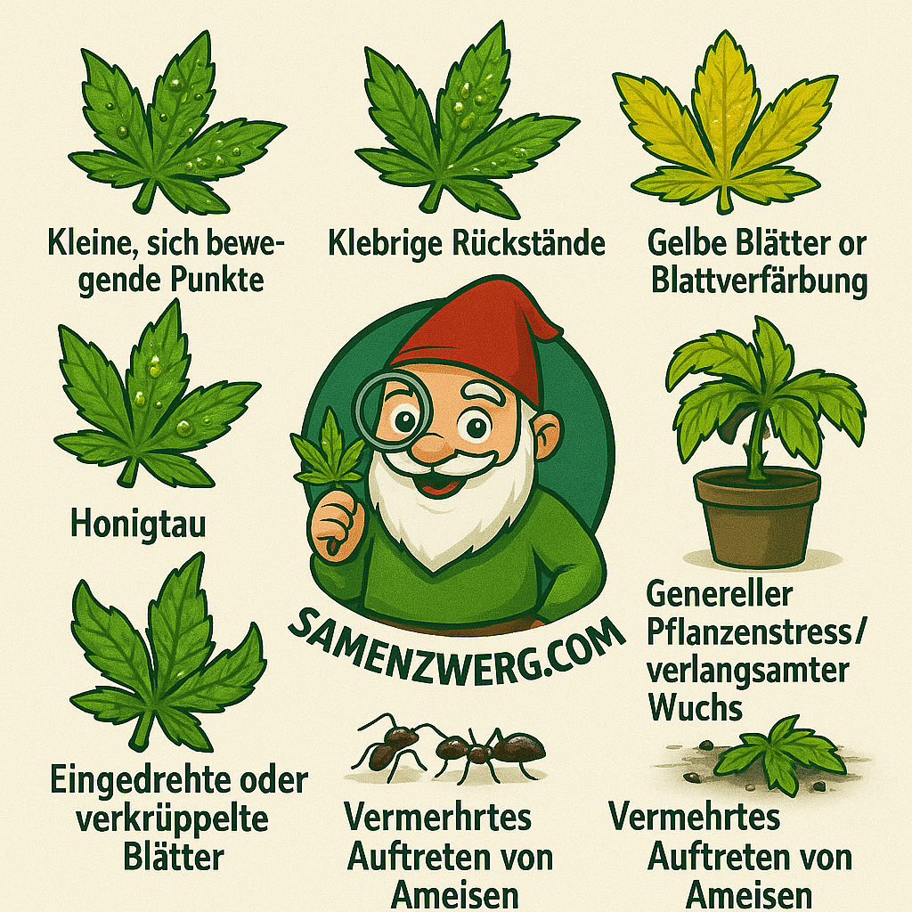 Blattlaus an Cannbispflanze Symptome
